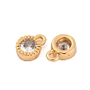 Brass Micro Pave Clear Cubic Zirconia Charms KK-Z066-03G-2