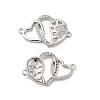 Brass Micro Pave Clear Cubic Zirconia Connector Charms KK-E068-VB375-1