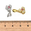 Rack Plating Brass Micro Pave Clear Cubic Zirconia Ice Pick Pinch Bails KK-K340-25-3