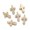 316 Surgical Stainless Steel Cubic Zirconia Tiny Cross Charms X-STAS-F256-018G-1