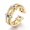 Brass Micro Pave Cubic Zirconia Cuff Rings RJEW-N032-004-NF-4