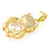 Bear Rack Plating Brass Micro Pave Cubic Zirconia Pendants KK-S396-22-2