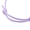 Natural Amethyst Heart Braided Cord Bracelet BJEW-JB07685-05-5