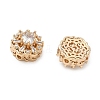Brass Micro Pave Cubic Zirconia Beads CU-CBA3F77-04G-02-2