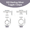 2Pcs 2 Style 925 Sterling Silver Toggle Clasps STER-TA0001-07-9