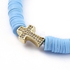 Handmade Polymer Clay Heishi Bead Stretch Bracelets BJEW-JB05090-3