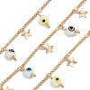 Brass Evil Eye with Star Link Chains CHC-H115-08G-1