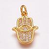 Brass Micro Pave Cubic Zirconia Pendants ZIRC-G099-39G-1