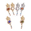 Brass Micro Pave Colorful Cubic Zirconia Pendants ZIRC-C030-03-1