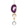 Natural Agate Slices & Glass Suncatcher HJEW-JM05028-2