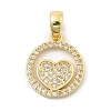 Rack Plating Leaf Brass Clear Cubic Zirconia Pendants KK-S407-12G-1