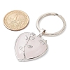 Natural Rose Quartz & Brass Heart Pendant Keychains KEYC-JKC00658-02-3