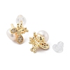 Natural Pearl Ear Studs EJEW-P256-54G-2