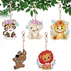 5Pcs DIY Diamond Painting Keychain Kits PW-WG59881-01-2