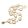 Natural Pearl Oval Link Necklaces NJEW-M214-01G-1