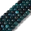 Dyed & Heated Natural Dragon Veins Agate Beads Strands X-G-P539-A01-28-2