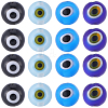 60Pcs 4 Colors Handmade Evil Eye Lampwork Round Beads LAMP-SC0001-81-1