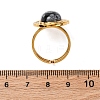 Oval Natural Snowflake Obsidian Finger Rings RJEW-M063-01G-18-3