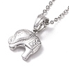 Non-Tarnish 304 Stainless Steel Elephant Pendant Necklace for Women STAS-E154-22P-1