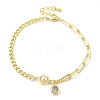 Brass Micro Pave Clear Cubic Zirconia Charm Bracelets BJEW-C083-10G-4