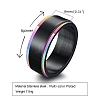 Stainless Steel Black Rainbow Color Rotatable Ring PW-WGE5FE2-03-1