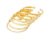7Pcs 7 Styles Alloy Cuff Bangle Set for Women WG7D095-01-5