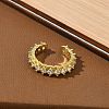Brass Micro Pave Cubic Zirconia Cuff Open Rings for Women RJEW-C163-07G-2