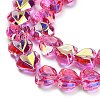 Electroplate Transparent Glass Beads Strands EGLA-B012-AB07-3