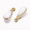 Antique Golden Plated Brass Enamel Teardrop Charms X-KK-Q571-01B-2