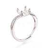 Rhodium Plated 925 Sterling Silver Micro Pave Cubic Zirconia Engagement Solitaire Ring Settings STER-N016-75P-1