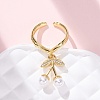 Brass Micro Pave Cubic Zirconia Open Cuff Rings for Women RJEW-U057-18G-02-2