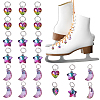 24Pcs 3 Styles Star & Moon & Heart Glass Shoes Charms PALLOY-PH01715-1