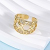 Brass Micro Pave Clear Cubic Zirconia Cuff Rings for Women RJEW-U043-10G-3