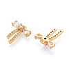 Brass Micro Pave Cubic Zirconia Charms KK-N263-79B-G-2