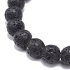 Natural Lava Rock & Synthetic Hematite Round Beaded Stretch Bracelet BJEW-JB08688-7