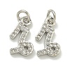 Rack Plating Brass Micro Pave Cubic Zirconia Pendants KK-K386-02L-P-1