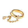304 Stainless Steel Micro Pave Clear Cubic Zirconia Finger Rings FS-WGB0E10-01-3