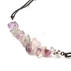Natural Fluorite Chips Braided Bead Bracelet BJEW-JB08019-07-4