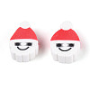 Christmas Theme Handmade Polymer Clay Beads X-CLAY-S091-75-3