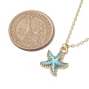 Alloy Enamel Starfish Pendants Necklaces NJEW-JN04770-3