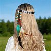 1Pc Boho Feathers Headband Hair Extensions Headpiece AJEW-DJ0001-51B-4