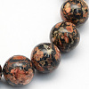 Natural Leopard Skin Jasper Round Beads Strands G-S182-12mm-2