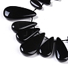 Natural Black Gemstone Beads Strands G-Q164-B01-02-3