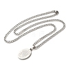 Non-Tarnish Oval with Angel Pendant Necklaces NJEW-C043-04P-2