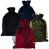 4Pcs 4 Colors Rectangle Velvet Drawstring Pouches TP-CN0001-35B-1