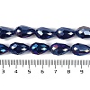 Opaque Solid Color Electroplate Glass Beads Strands X-EGLA-N013-P6mm-B03-4