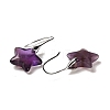 Natural Amethyst Star Dangle Earrings EJEW-I315-03P-10-2