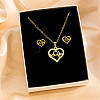 304 Stainless Steel Pendant Necklaces & Stud Earrings Sets WG82A44-10-1