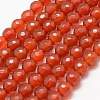 Faceted Natural Agate Beads Strands G-F447-8mm-C13-1