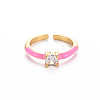 Brass Enamel Cuff Rings RJEW-T016-26E-NF-1